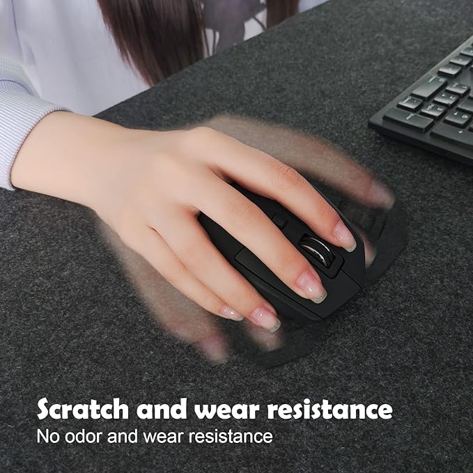 Large Felt Desk Mat, 39.4''x19.69'' Non-Slip Desk Mat, Desk Pad Protector - Image 4
