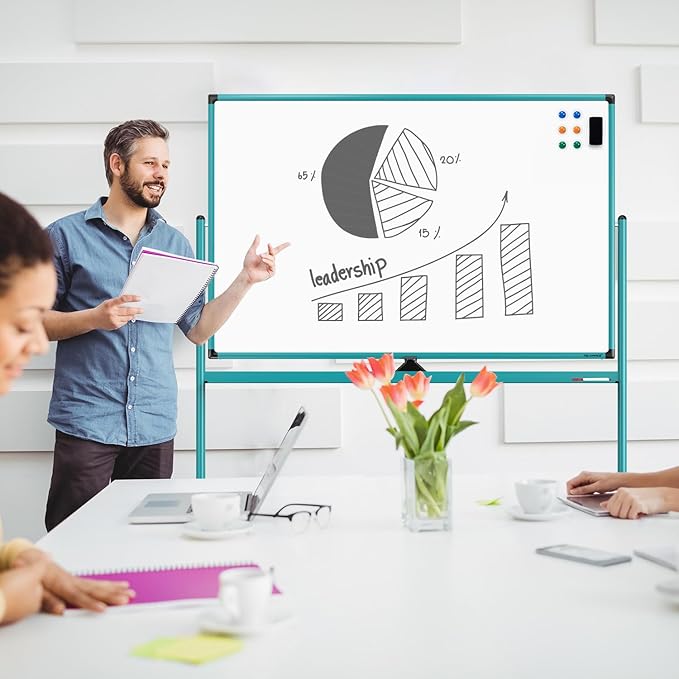 Large Dry-Erase Rolling Magnetic Whiteboard - Image 6