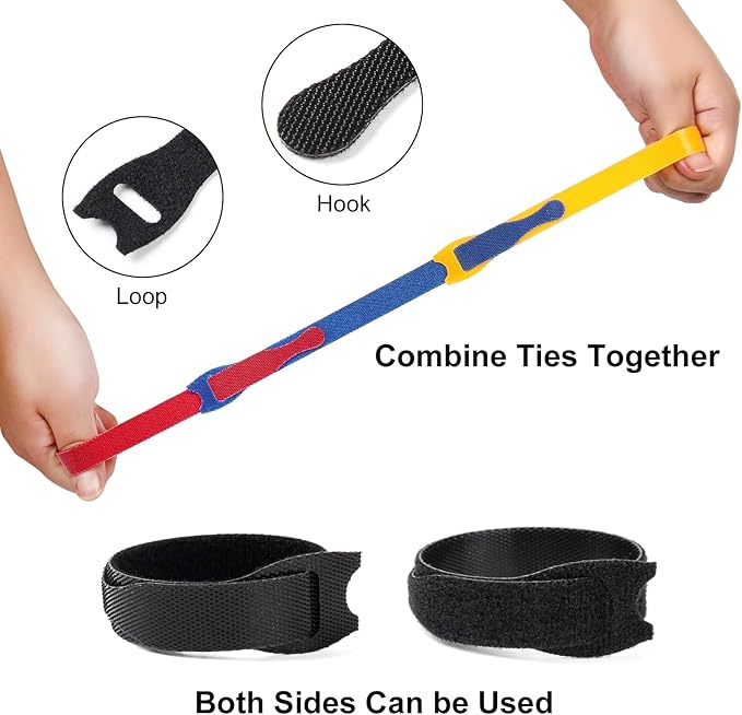 OneLeaf 120PCS Cord Organizer 6in Cable Ties Reusable - Image 3