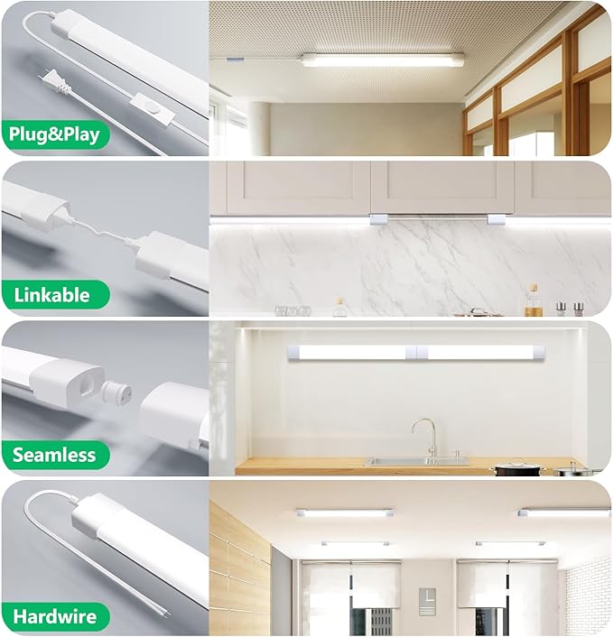 Modlicht Plug in Light Fixture, 4FT Linkable 5000K Plug-in Ceiling Lights - Image 3