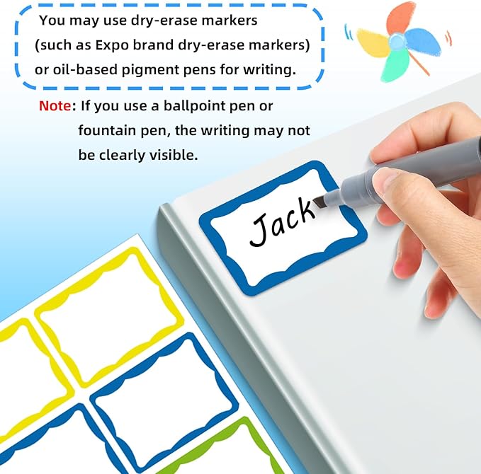 405 Pcs Colorful Name Tag Stickers - Image 4