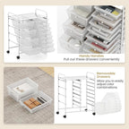 LDAILY 12 Drawer Rolling Storage Cart, Rolling Cart - Image 4