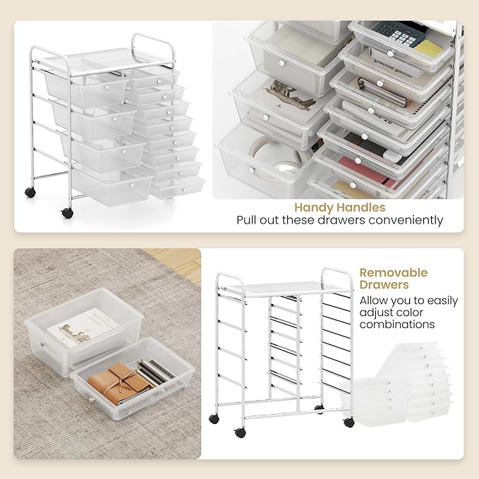 Giantex 12 Drawer Rolling Cart - Image 5