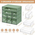 desk storage organizer with 9 drawers, 4 tiers, close-up detail