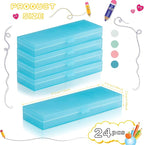 Fainne 24 Pcs Plastic Pencil Case Bulk Pencil Boxes Plastic Stationery Case - Image 2