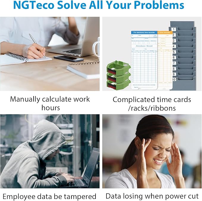 NGTeco APP Time Clock, Fingerprint & PIN Times Clock - Image 8