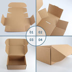 PHAREGE 9x6x4 inch Gift Shipping Boxes Bulk 25 Pack Brown, Tab Lock Tuck Top - Image 7