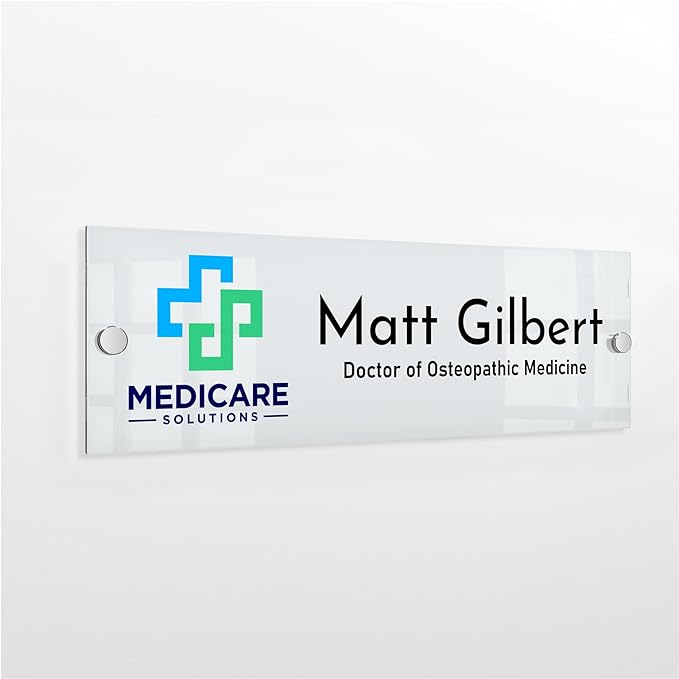 Custom Door Name Plate with Business Logo by Brd+Gifts