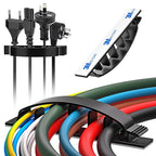 XHF 30pcs Adhesive Cable Wire Clips Black, Outdoor Cable Management Wire by XHF