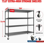garvee 4-tiers storage shelves 2640lbs heavy duty metal shown in use