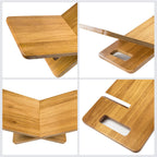 Wood Book Stand for Reading with Handles Large Wooden Book Holder for Display Open Bookstand for Recipe Cook Book