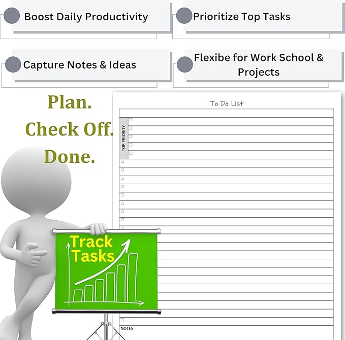 TO DO List Planner Notepad, 60 Page Planning Pad. Undated ToDo Checklist - Image 4