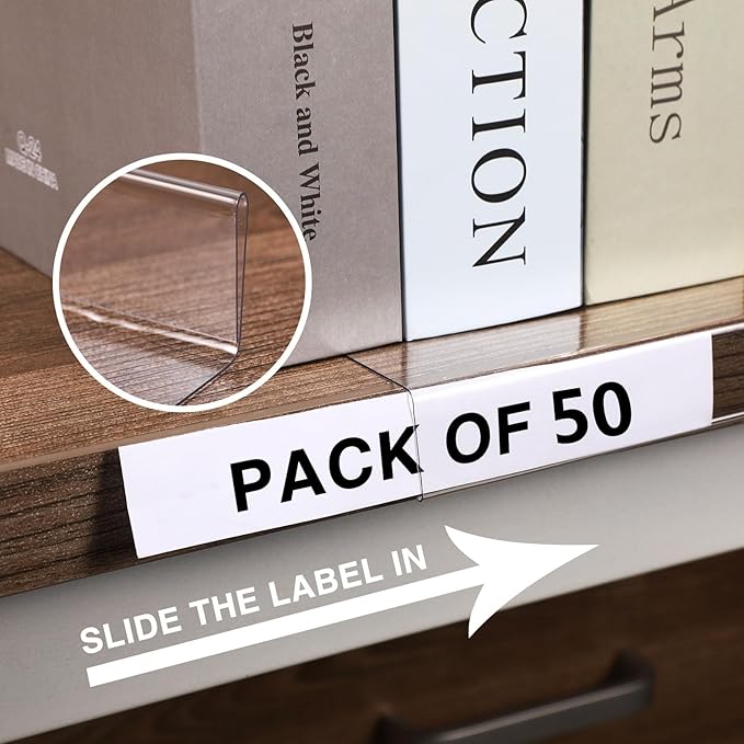 Containlol 50 Pcs Moveable Shelf Label Holders - Image 6