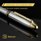 BEILUNER 315 Silver Chrome Fountain Pen, Stunning Luxury Pens - Image 7