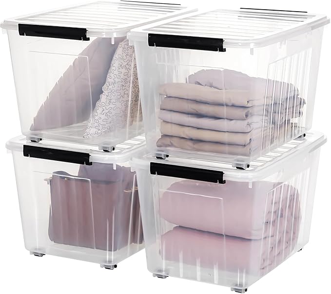 Citylife 82 QT Clear Plastic Storage Bins - Image 7