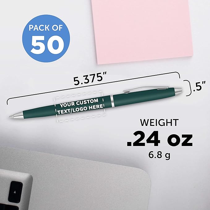 DISCOUNT PROMOS Custom Langham Ballpoint Pens Set of 50, Personalized Bulk Pack - Image 5