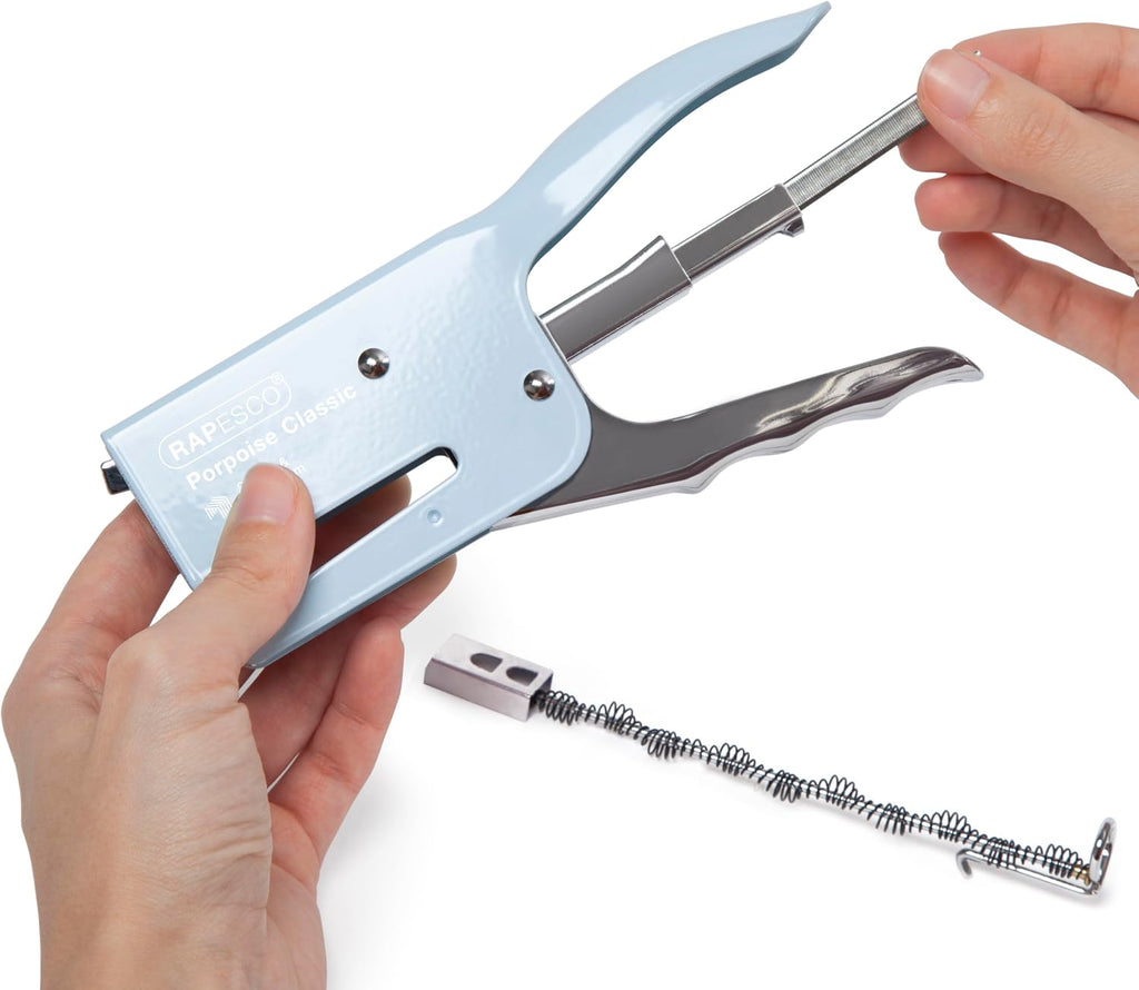 Rapesco 1355A Porpoise Classic Stapling Plier, 45 Sheet Capacity, Blue | Includes 10,000 Standard 5/16" Staples, All-Metal Construction, Rotating Anvil for Pinning, Rear-Loading, for Office