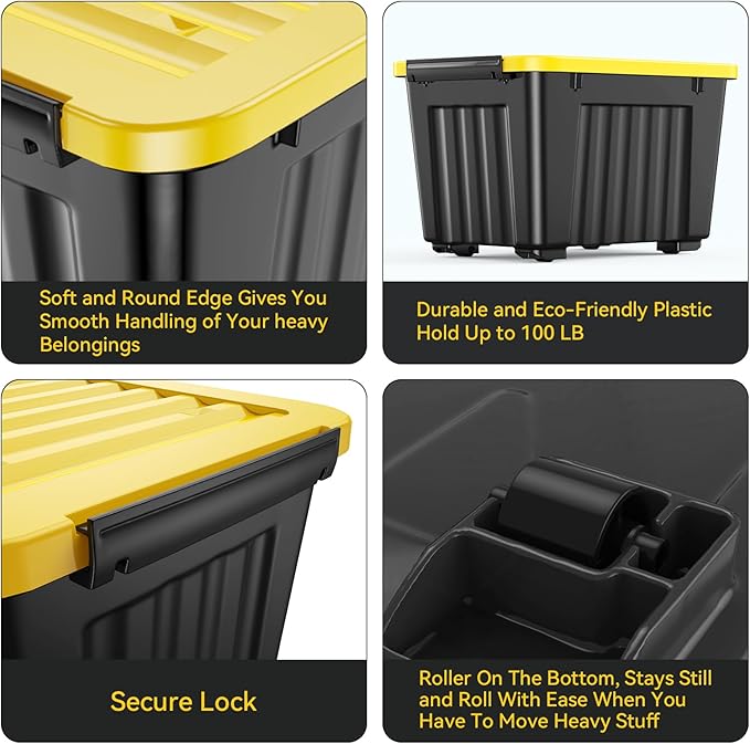 Nazhura 97 Quart Plastic Storage Bin, Stackable and Nestable Storage Boxes - Image 9