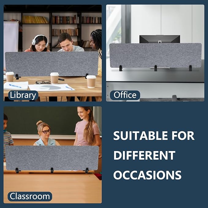 2pcs Privacy Panel, Standing Desk Divider 60"x16" Desktop Office Furniture - Image 6
