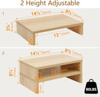 TEAMIX Wood Monitor Stand Riser - Image 5