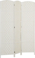 HOMCOM Room Divider, 3 Panel Folding Privacy Screen, 6FT Tall Portable Wicker by HOMCOM