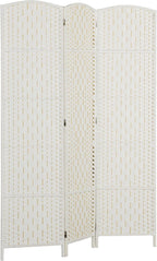 HOMCOM Room Divider, 3 Panel Folding Privacy Screen, 6FT Tall Portable Wicker by HOMCOM