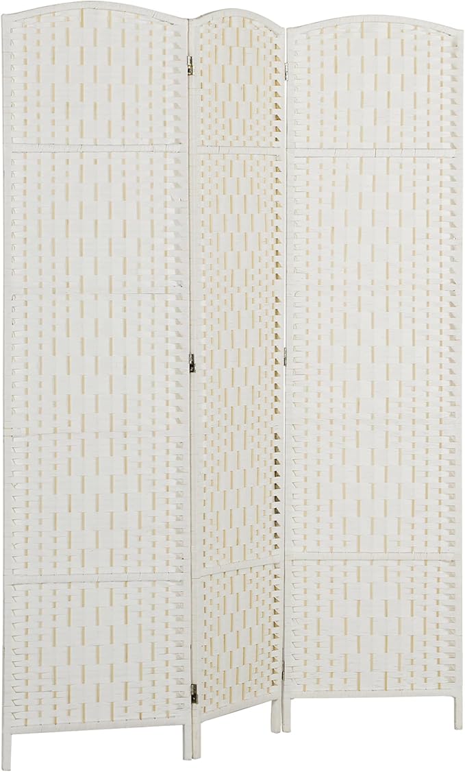 HOMCOM Room Divider, 3 Panel Folding Privacy Screen, 6FT Tall Portable Wicker by HOMCOM