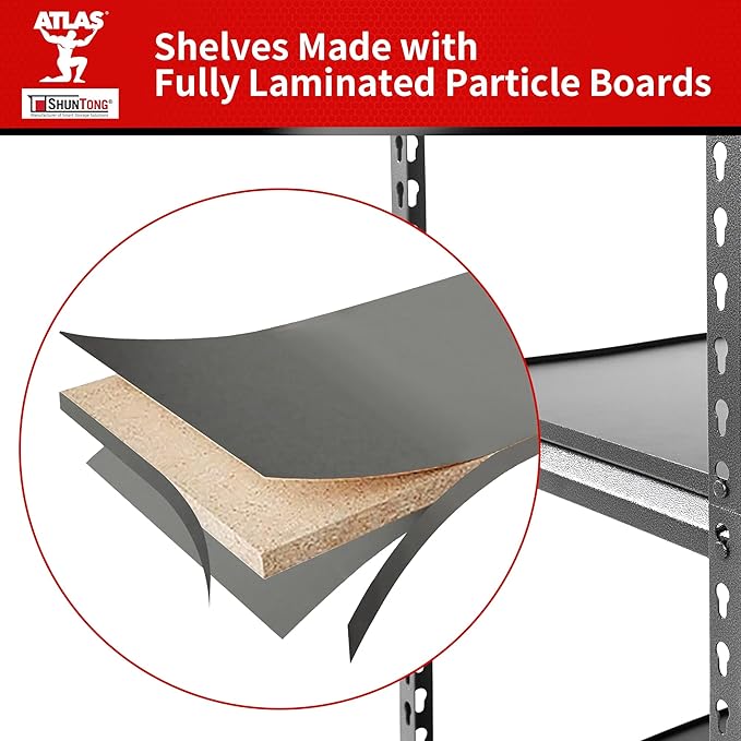Shuntong 30" W Laminated Heavy Duty Metal Shelving Unit 2000 Lbs Boltless - Image 4