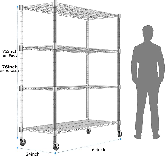 Homdox 4-Tier Heavy Duty Metal Shelves - Image 3