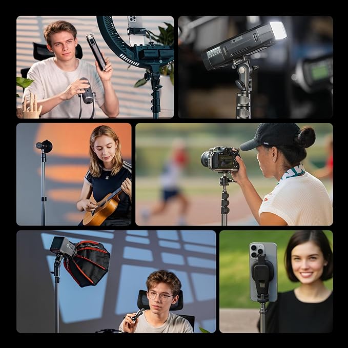 SMALLRIG 74.8"/ 6.23 ft Adjustable Light Stand Photography, Max Load 8.8 lb - Image 8