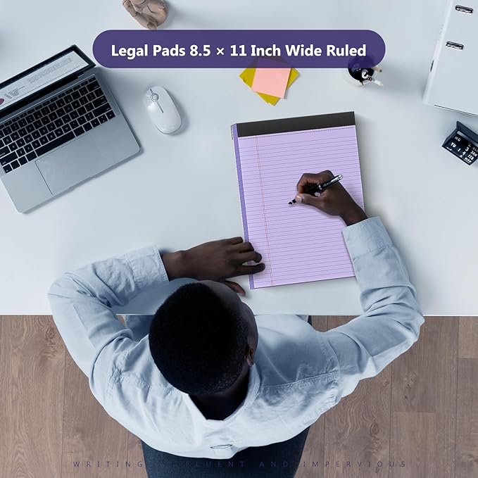 3 Pack Legal Pads 8.5 x 11 College Ruled Colored Note Pads 8.5" x 11" Lined - Image 6
