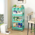 JIUYOTREE 4-Tier Plastic Rolling Storage Cart Utility Cart - Image 4