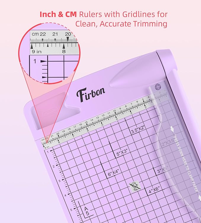 Firbon 12" Guillotine Paper Cutter, Heavy Duty 12-Sheet Capacity Trimmer - Image 3