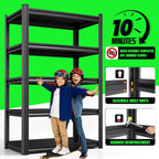 5-tier garage shelving 2500lbs heavy duty metal storage, package contents