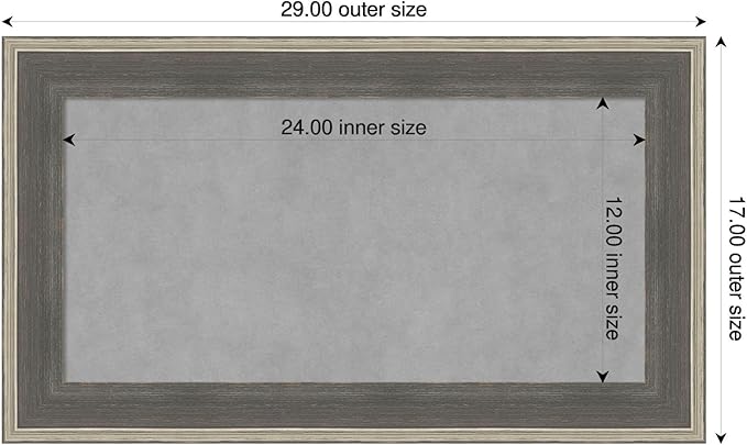 Amanti Art Grey Framed Magnetic Board 17x29 Small Vision Board - Image 2