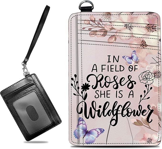BWEGRHE Small Travel Wallets, Sakura Butterfly Slim Minimalist Front Pocket by BWEGRHE