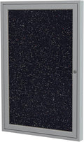 Ghent 36"x36" 1-Door indoor Enclosed Recycled Rubber Bulletin Board, Shatter by Ghent