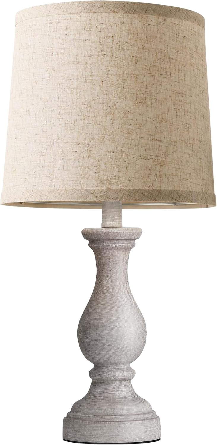 Seealle 22" Farmhouse Table Lamp, Rustic Bedside Lamp for Bedroom