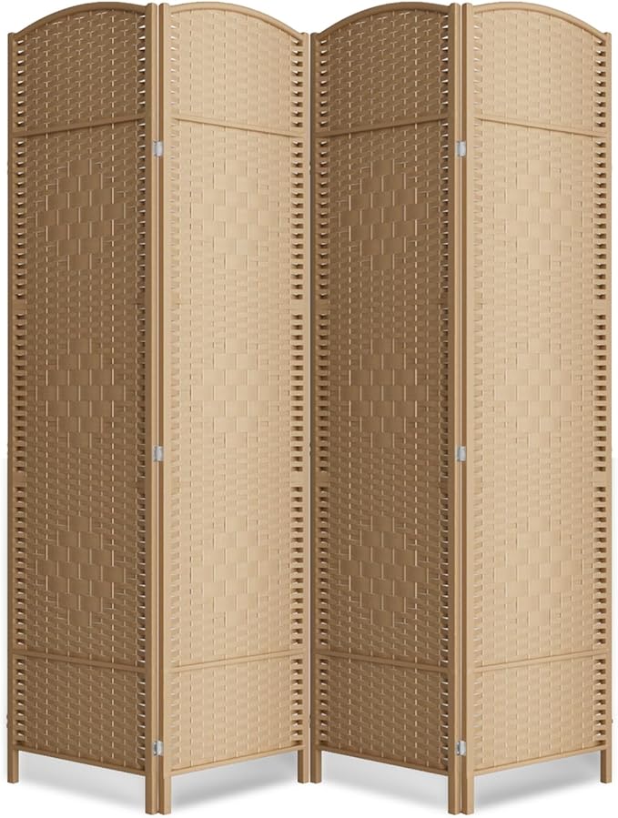 Cocosica 6 ft. Tall Room Divider and Folding Privacy Screen, Weave Fiber by cocosica