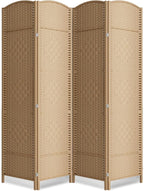 Cocosica 6 ft. Tall Room Divider and Folding Privacy Screen, Weave Fiber by cocosica