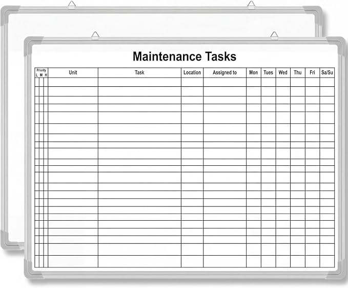 Lined Whiteboard Blank Grid Aluminum Frame Dry Erase Board Reusable Wall by Unknown