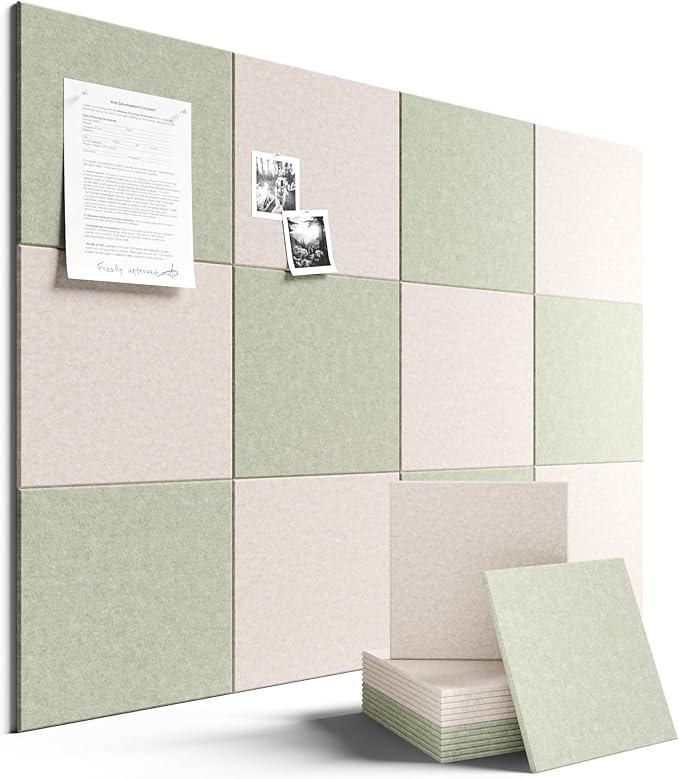 Large Felt Bulletin Board 48" x 36" Cork Board Alternative-12 Pack by FLUXYNARA
