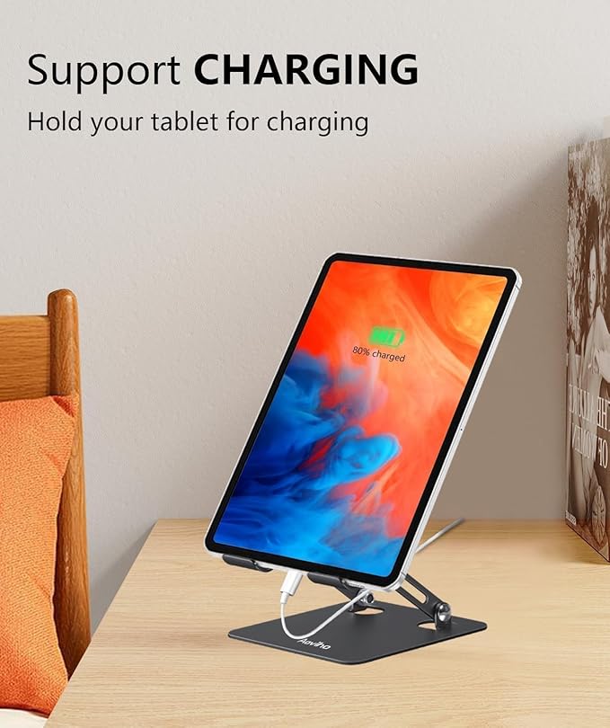 Aoviho Tablet Stand Holder for Desk, Adjustable Desktop Tablet Holder, Foldable - Image 4