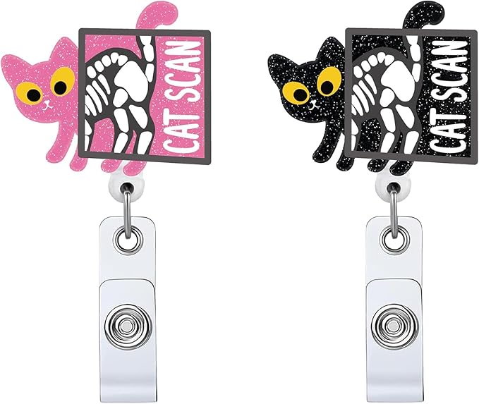 2Pcs Funny Cat Scan Badge Reel Retractable by Unknown