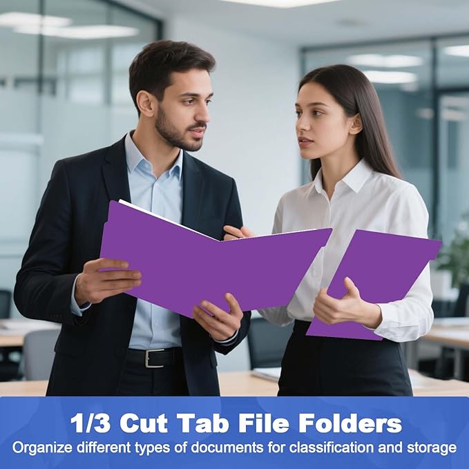 File Folder, HERKKA 30 Pack 1/3 Cut Tab File Folders, File Folders Great - Image 7