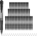 deegtran Pens Bulk, 50 Pack No Bleed Black Ink Click Pens by DEEGTRANPENS