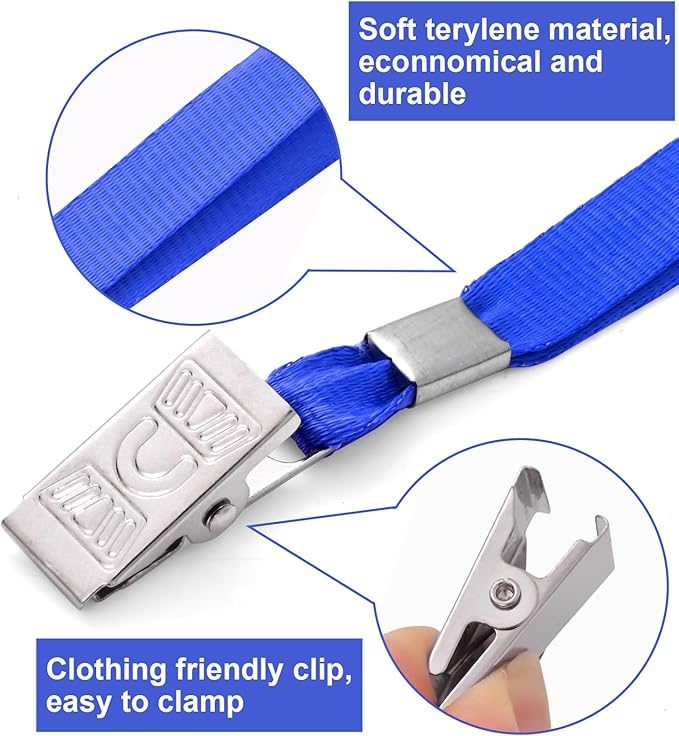 100 Pcs Lanyards for ID Badges and 100 Pcs Clear Name Tag Holders Reusable - Image 3