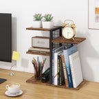 ELITEROO Desktop Shelf Organizer, 4-Tier Wooden Desk Bookshelf, Small Tabletop - Image 2
