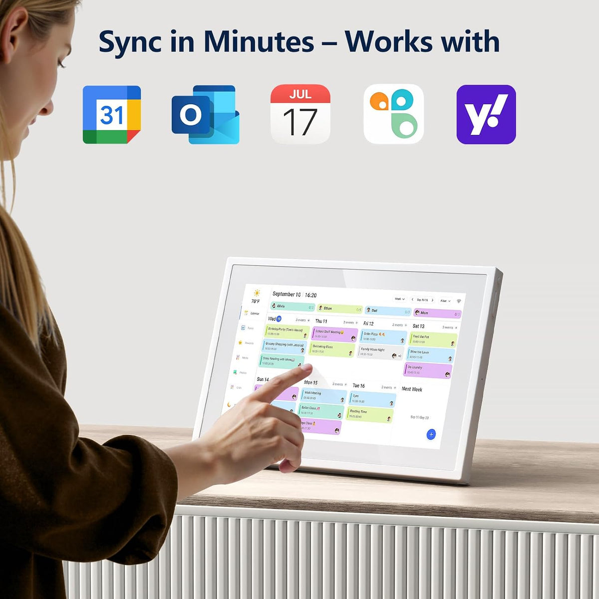 Digital Calendar, 10.1 Inch Smart Electronic Desk Calendar & Chore Chart,...