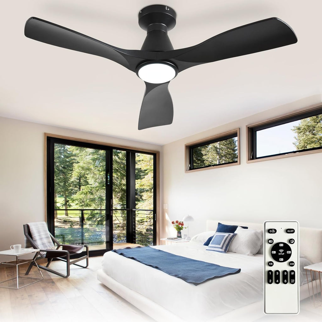 depuley 42-inch ceiling fans with lights: black 3, main product view